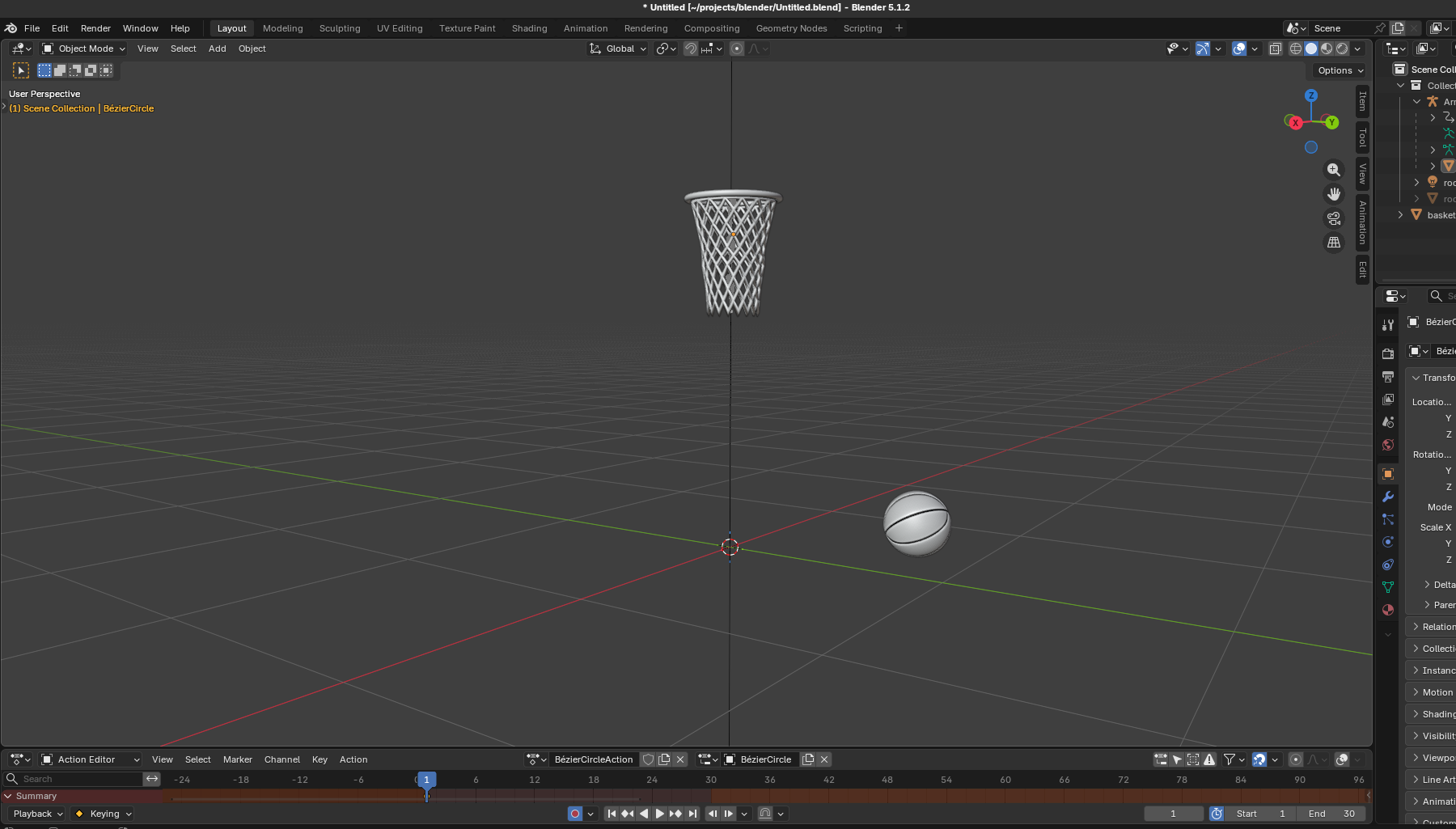 Blender 3D modeling viewport